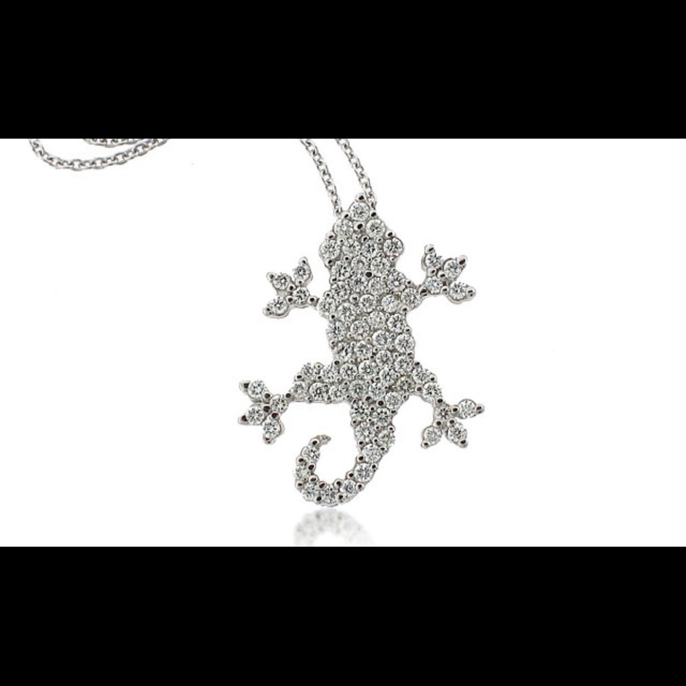 Roberto Coin DIAMOND 💎 necklace gecko pendant 18k white gold on a 16-18” chain